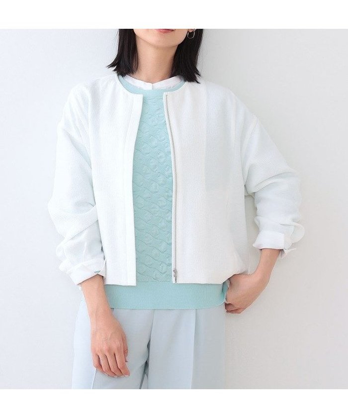 【インディヴィ/INDIVI】の春SALE!【洗える】凹凸素材シンプルブルゾン インテリア・キッズ・メンズ・レディースファッション・服の通販 founy(ファニー) https://founy.com/ ファッション Fashion レディースファッション WOMEN アウター Coat Outerwear ブルゾン Blouson/Jackets シンプル Simple ストレッチ Stretch バランス Balance ブルゾン Blouson ポケット Pocket 春 Spring 洗える Washable |ID: prp329100004532857 ipo3291000000032039916