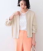 【インディヴィ/INDIVI】の春SALE!【洗える】凹凸素材シンプルブルゾン ベージュ|ID: prp329100004532857 ipo3291000000032039919