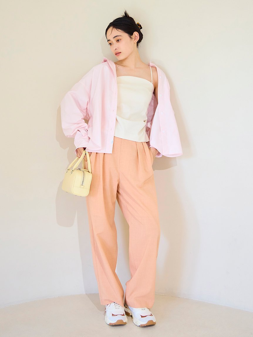 【エミ/emmi】のセミシアー2タックパンツ インテリア・キッズ・メンズ・レディースファッション・服の通販 founy(ファニー) 　ファッション　Fashion　レディースファッション　WOMEN　パンツ　Pants　おすすめ　Recommend　ジャケット　Jacket　セットアップ　Set Up　ポケット　Pocket　CORAL[062]|ID: prp329100004532884 ipo3291000000032040043
