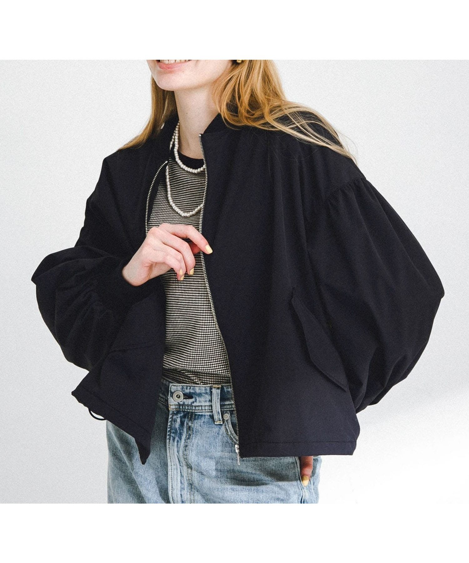 【サニーレーベル/Sonny Label / URBAN RESEARCH】の『UR TECH』ボリュームスリーブブルゾン インテリア・キッズ・メンズ・レディースファッション・服の通販 founy(ファニー) 　ファッション　Fashion　レディースファッション　WOMEN　アウター　Coat Outerwear　ブルゾン　Blouson/Jackets　トップス・カットソー　Tops/Tshirt　ボリュームスリーブ / フリル袖　Volume Sleeve　2025年　2025　2025春夏・S/S　Ss,Spring/Summer,2025　シンプル　Simple　ドローコード　Draw Cord　バランス　Balance　ブルゾン　Blouson　夏　Summer　S/S・春夏　Ss・Spring/Summer　D.ネイビー|ID: prp329100004532904 ipo3291000000032040142