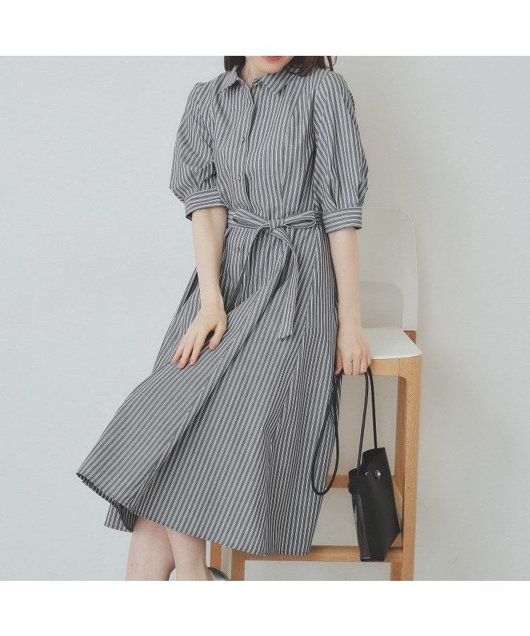 【インデックス/INDEX】のストライプシャツワンピース【洗濯機洗い可/イージーアイロン】 人気、トレンドファッション・服の通販 founy(ファニー) 　ファッション　Fashion　レディースファッション　WOMEN　ワンピース　Dress　シャツワンピース　Shirt Dresses　クラシカル　Classical　ストライプ　Stripe　フレア　Flare　ポケット　Pocket　エレガント 上品　Elegant　 other-1|ID: prp329100004532912 ipo3291000000032040166