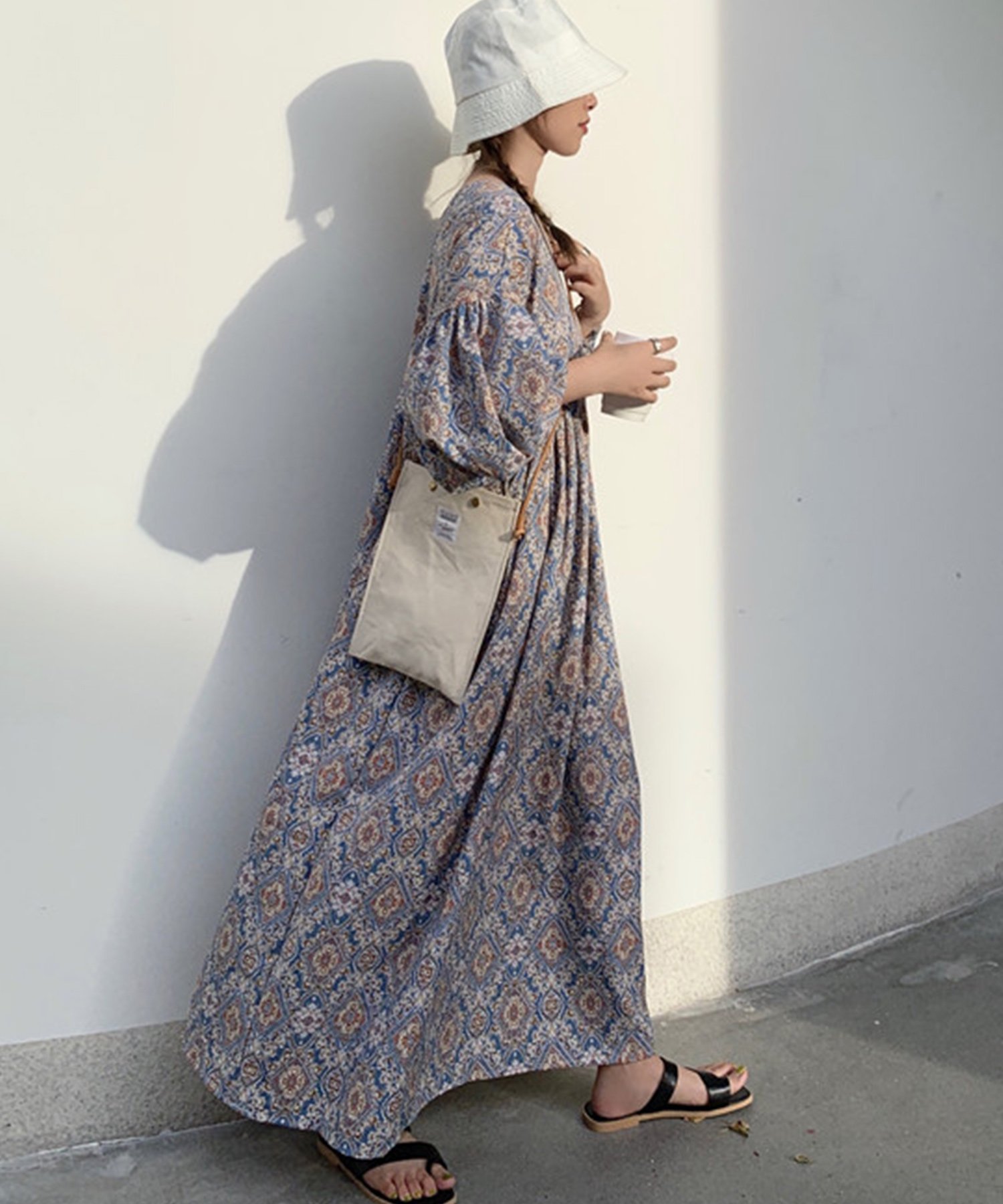 【ヴィータフェリーチェ/VitaFelice】のペイズリー柄ロングワンピース 人気、トレンドファッション・服の通販 founy(ファニー) 　ファッション　Fashion　レディースファッション　WOMEN　ワンピース　Dress　スリーブ　Sleeve　バルーン　Balloon　ペイズリー　Paisley　リラックス　Relax　ロング　Long　 other-1|ID: prp329100004532922 ipo3291000000032198940