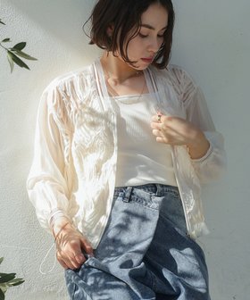 【バブ ブージュルード/Bab Bou Jeloud】のレースシアーブルゾン 人気、トレンドファッション・服の通販 founy(ファニー) ファッション Fashion レディースファッション WOMEN アウター Coat Outerwear ブルゾン Blouson/Jackets コンパクト Compact シアー Sheer シフォン Chiffon チュール Tulle ドッキング Docking バルーン Balloon フェミニン Feminine フリル Frills フロント Front ボトム Bottom レース Race 再入荷 Restock/Back In Stock/Re Arrival |ID:prp329100004532980