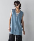 【メイソングレイ/MAYSON GREY】のハイゲージニットロングジレ≪手洗い可能≫ 人気、トレンドファッション・服の通販 founy(ファニー) ファッション Fashion レディースファッション WOMEN アウター Coat Outerwear トップス・カットソー Tops/Tshirt ニット Knit Tops ベスト/ジレ Gilets/Vests インナー Inner ストレート Straight パターン Pattern thumbnail ブルー|ID: prp329100004532981 ipo3291000000032040482