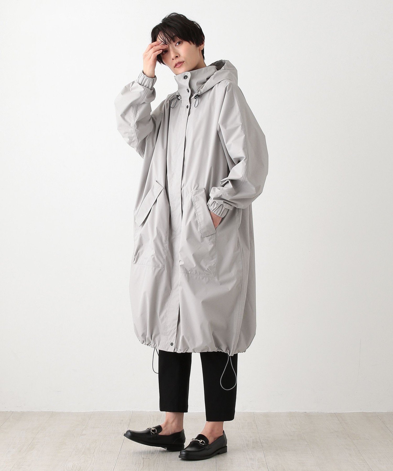 【アフタヌーンティー リビング/Afternoon Tea LIVING】のモッズレインコート インテリア・キッズ・メンズ・レディースファッション・服の通販 founy(ファニー) 　ファッション　Fashion　レディースファッション　WOMEN　アウター　Coat Outerwear　コート　Coats　おすすめ　Recommend　アウトドア　Outdoor　コーティング　Coating　スタンド　Stand　ドローコード　Draw Cord　フロント　Front　プリント　Print　モッズコート　Mod Coat　グレー|ID: prp329100004532995 ipo3291000000032040540