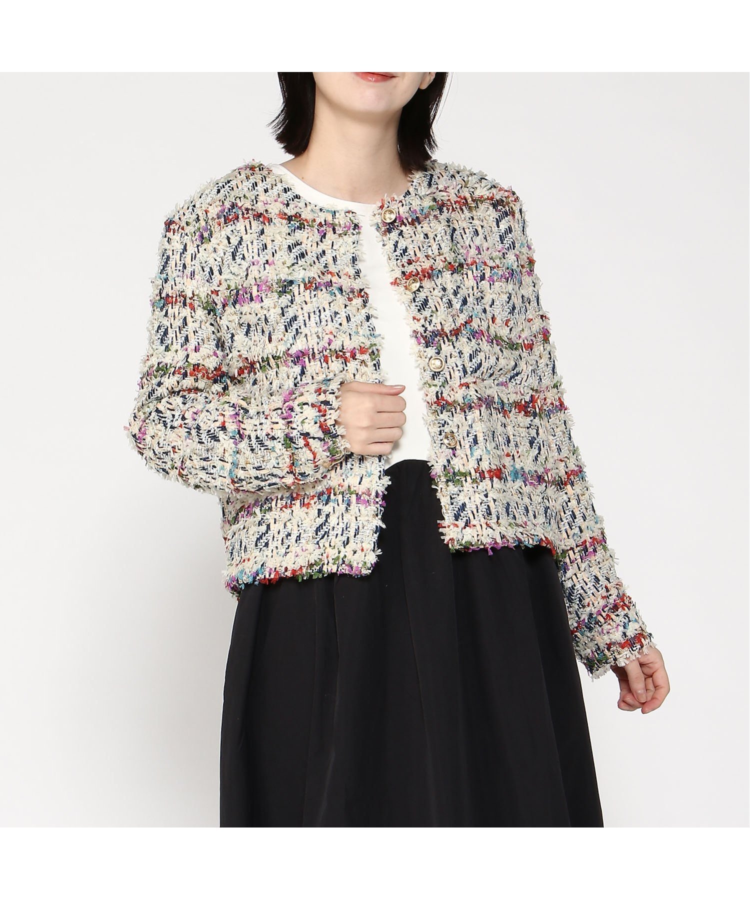 【グレディブリリアン/Gready Brilliant】のGready Brilliant/ミックスカラーツイードJK インテリア・キッズ・メンズ・レディースファッション・服の通販 founy(ファニー) 　ファッション　Fashion　レディースファッション　WOMEN　カラフル　Colorful　コンパクト　Compact　ジャケット　Jacket　ツィード　Tweed　ポケット　Pocket　軽量　Lightweight　OFF系|ID: prp329100004533017 ipo3291000000032040628