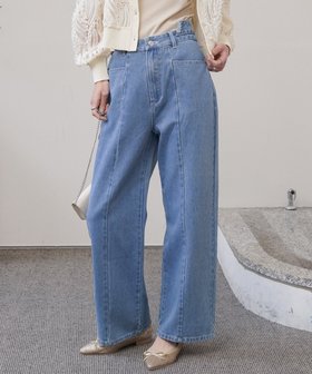 【バブ ブージュルード/Bab Bou Jeloud】の【低身長~高身長向けサイズあり】ウエスト切替デニムパンツ 人気、トレンドファッション・服の通販 founy(ファニー) ファッション Fashion レディースファッション WOMEN パンツ Pants デニムパンツ Denim Pants おすすめ Recommend ストレート Straight デニム Denim フロント Front 切替 Switching |ID:prp329100004533035