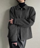 【ジュノア/JUNOAH】のステンカラーダブルジップブルゾン 人気、トレンドファッション・服の通販 founy(ファニー) ファッション Fashion レディースファッション WOMEN アウター Coat Outerwear ブルゾン Blouson/Jackets thumbnail ダークグレー|ID: prp329100004533057 ipo3291000000032040793
