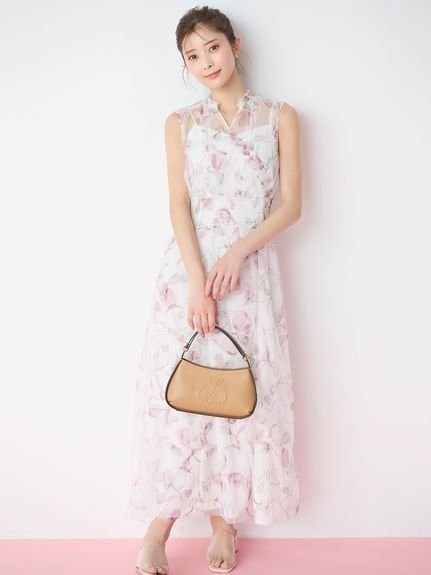 【セルフォード/CELFORD】のレイヤードフラワープリントワンピース 人気、トレンドファッション・服の通販 founy(ファニー) 　ファッション　Fashion　レディースファッション　Ladies' Fashion Online　ワンピース　Dress　インナー　Inner　ギャザー　Gather　シャーリング　Shirring　フィット　Fit　フェミニン　Feminine　フリル　Frills　フレア　Flare　プリント　Print　リアル　Real　切替　Switching　夏　Summer　 other-1|ID: prp329100004533059 ipo3291000000032622434