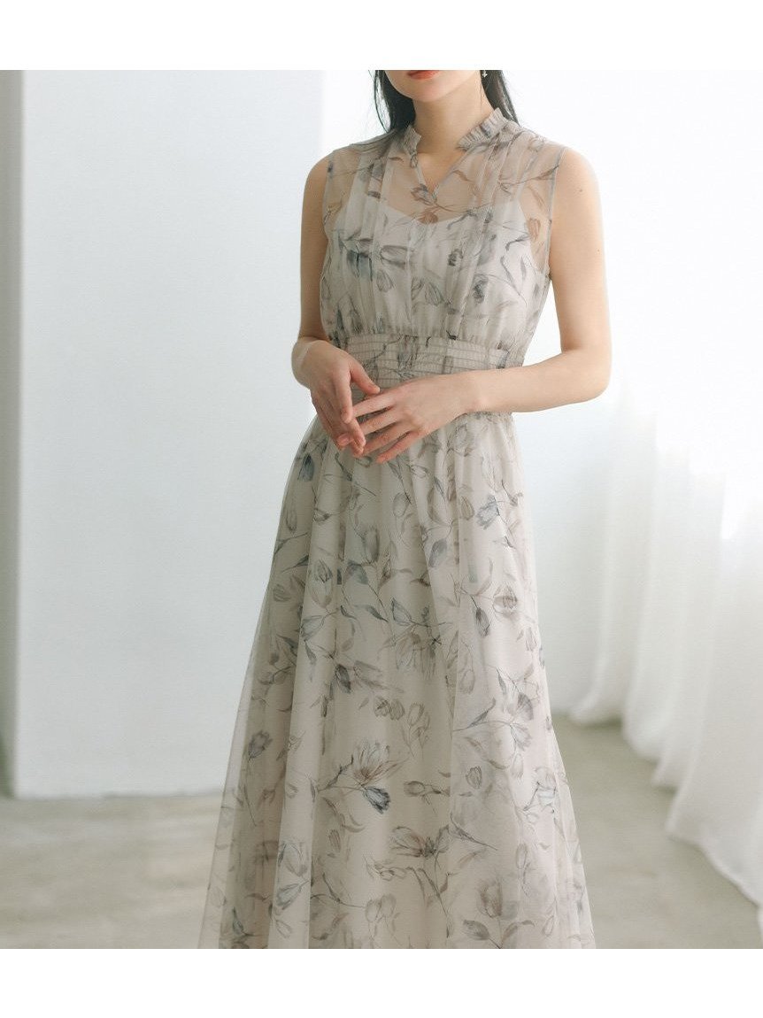 【セルフォード/CELFORD】のレイヤードフラワープリントワンピース インテリア・キッズ・メンズ・レディースファッション・服の通販 founy(ファニー) 　ファッション　Fashion　レディースファッション　Ladies' Fashion Online　ワンピース　Dress　インナー　Inner　ギャザー　Gather　シャーリング　Shirring　フィット　Fit　フェミニン　Feminine　フリル　Frills　フレア　Flare　プリント　Print　リアル　Real　切替　Switching　夏　Summer　LBEG[035]|ID: prp329100004533059 ipo3291000000032622437