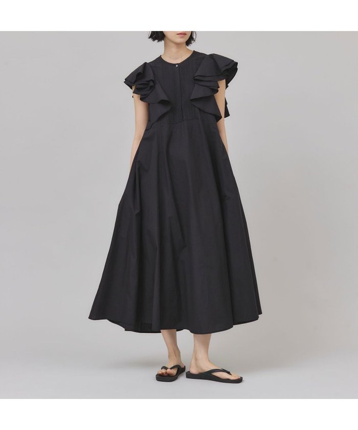【カレンソロジー/Curensology】のポプリンラッフルワンピース インテリア・キッズ・メンズ・レディースファッション・服の通販 founy(ファニー) https://founy.com/ ファッション Fashion レディースファッション WOMEN ワンピース Dress インド India エレガント 上品 Elegant バランス Balance ラッフル Raffle |ID: prp329100004533071 ipo3291000000032040850