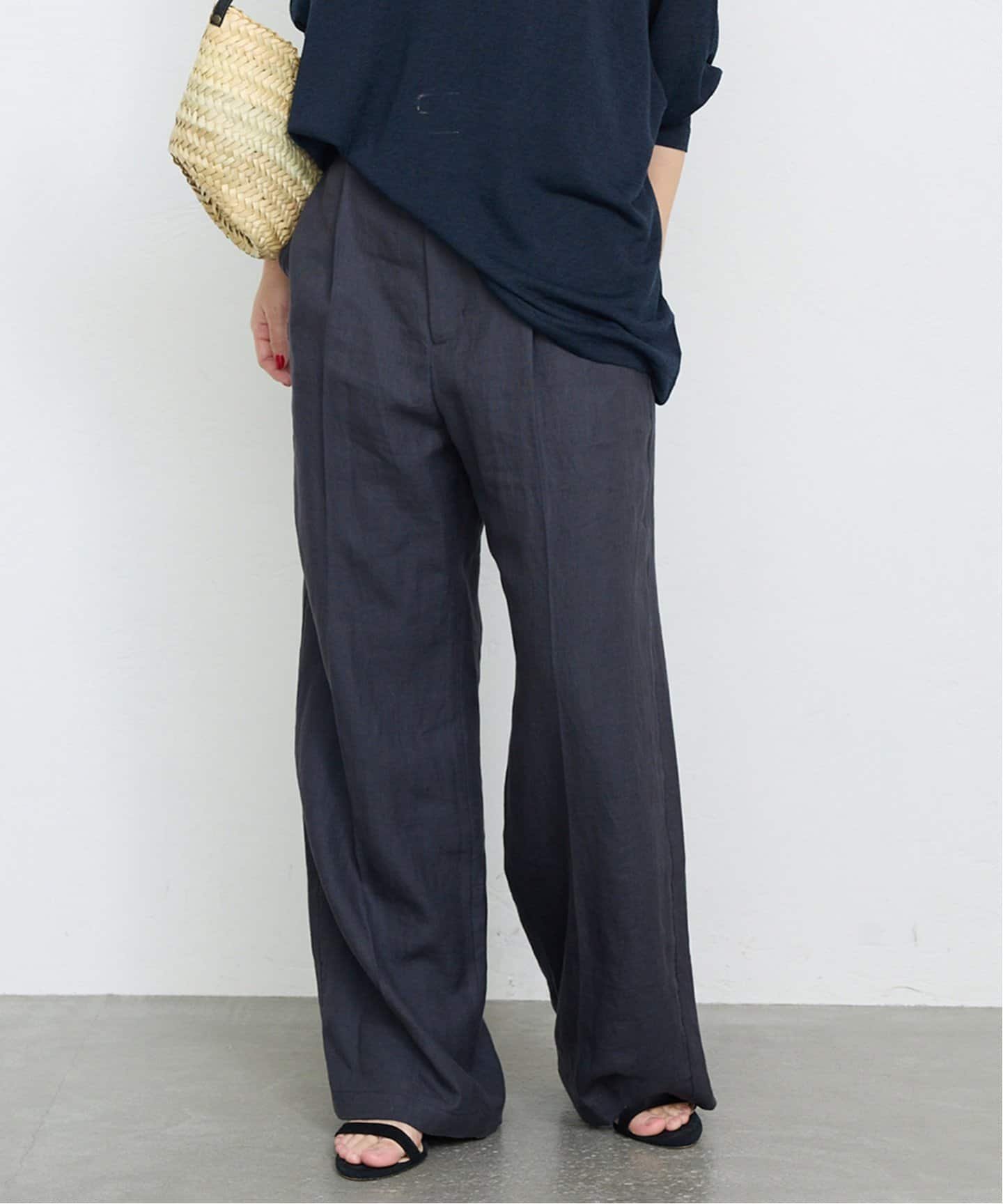 【スローブ イエナ/SLOBE IENA】のリネン混イージースラックス インテリア・キッズ・メンズ・レディースファッション・服の通販 founy(ファニー) 　ファッション　Fashion　レディースファッション　WOMEN　2025年　2025　2025春夏・S/S　Ss,Spring/Summer,2025　スラックス　Slacks　ベーシック　Basic　リネン　Linen　ループ　Loop　ワイド　Wide　夏　Summer　春　Spring　S/S・春夏　Ss・Spring/Summer　グレー|ID: prp329100004533080 ipo3291000000032040887