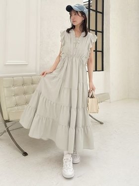 【スナイデル/SNIDEL】のデザインティアードワンピース 人気、トレンドファッション・服の通販 founy(ファニー) ファッション Fashion レディースファッション WOMEN ワンピース Dress エレガント 上品 Elegant キャミワンピース Cami Dress シューズ Shoes ティアード Tiered フラット Flat フリル Frills ラベンダー Lavender |ID:prp329100004533094
