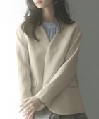 【セゾンドパピヨン/SAISON DE PAPILLON】のドロップショルダーVネックジャケット 人気、トレンドファッション・服の通販 founy(ファニー) ファッション Fashion レディースファッション WOMEN アウター Coat Outerwear ジャケット Jackets インナー Inner ショルダー Shoulder ジャケット Jacket スリット Slit タートルネック Turtleneck ドロップ Drop ビッグ Big ルーズ Loose thumbnail ベージュ|ID: prp329100004533111 ipo3291000000032041010