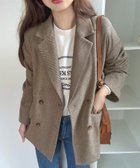 【ジュノア/JUNOAH】のヘリンボーンテーラードジャケット グレージュ|ID: prp329100004533114 ipo3291000000032041027