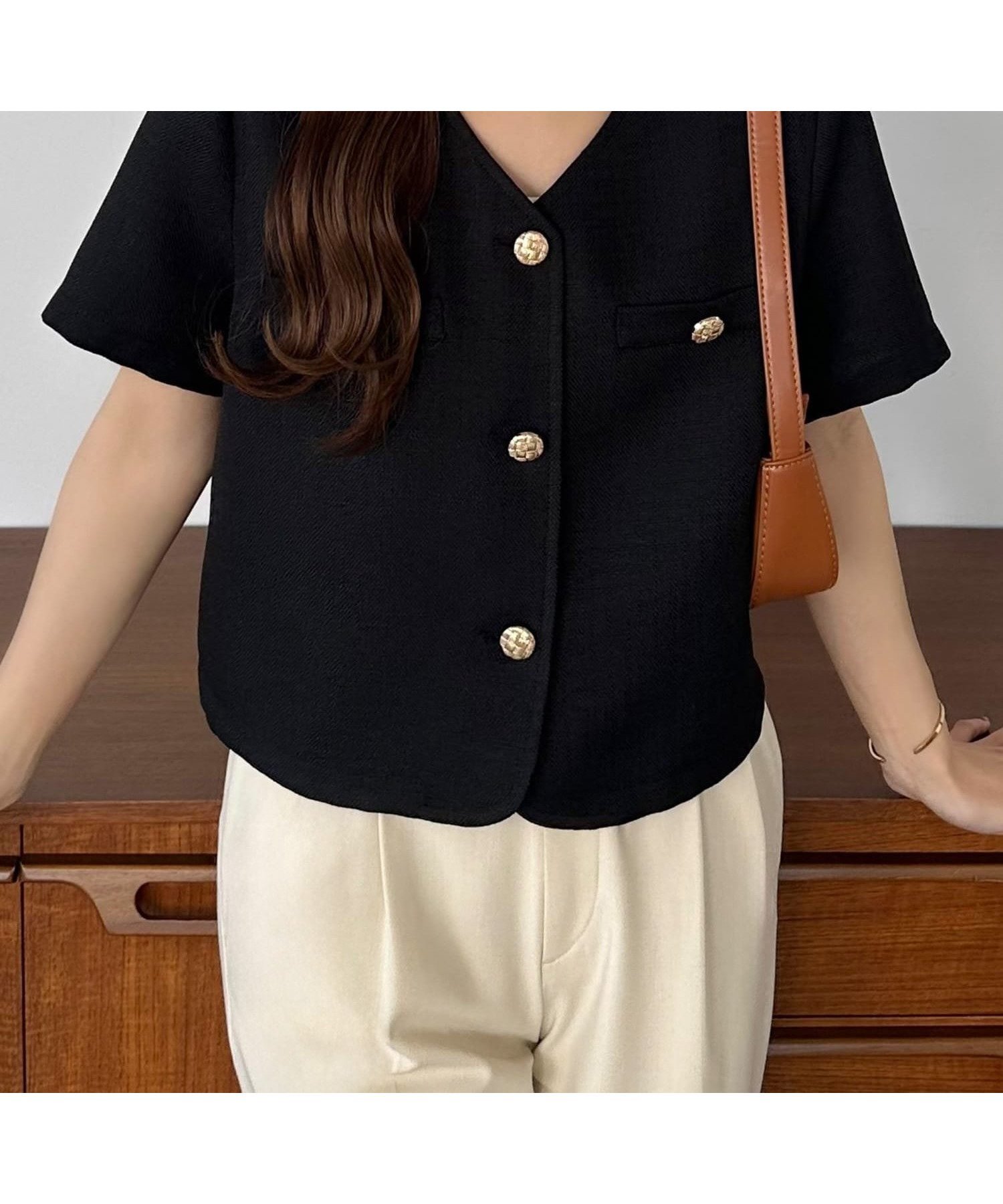 【ジュノア/JUNOAH】のcallautia 半袖サマージャケット インテリア・キッズ・メンズ・レディースファッション・服の通販 founy(ファニー) 　ファッション　Fashion　レディースファッション　WOMEN　アウター　Coat Outerwear　ジャケット　Jackets　サマー　Summer　ジャケット　Jacket　半袖　Short Sleeve　ブラック|ID: prp329100004533128 ipo3291000000032041085