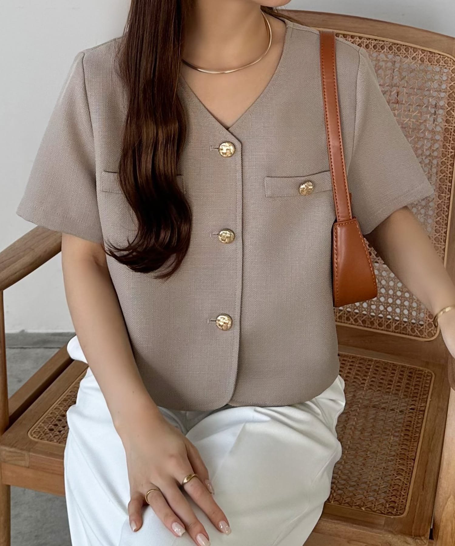 【ジュノア/JUNOAH】のcallautia 半袖サマージャケット インテリア・キッズ・メンズ・レディースファッション・服の通販 founy(ファニー) 　ファッション　Fashion　レディースファッション　WOMEN　アウター　Coat Outerwear　ジャケット　Jackets　サマー　Summer　ジャケット　Jacket　半袖　Short Sleeve　モカ|ID: prp329100004533128 ipo3291000000032041090