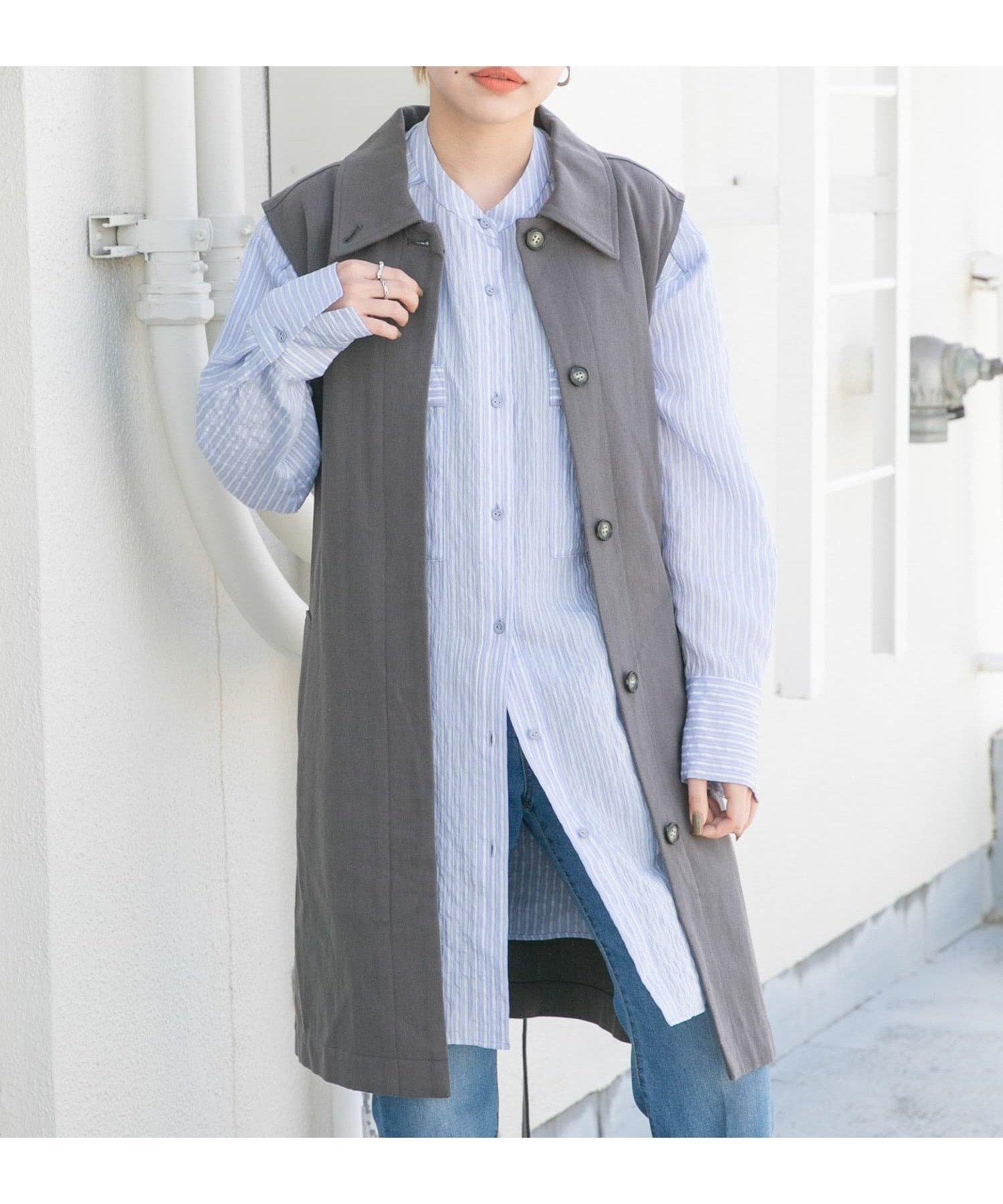 【ケービーエフ/KBF / URBAN RESEARCH】の3WAYミドルコート インテリア・キッズ・メンズ・レディースファッション・服の通販 founy(ファニー) 　ファッション　Fashion　レディースファッション　WOMEN　アウター　Coat Outerwear　コート　Coats　ショート　Short　バランス　Balance　ボレロ　Bolero　マニッシュ　Mannish　ミドル　Middle　今季　This Season　夏　Summer　春　Spring　CHARCOAL|ID: prp329100004533146 ipo3291000000032041155