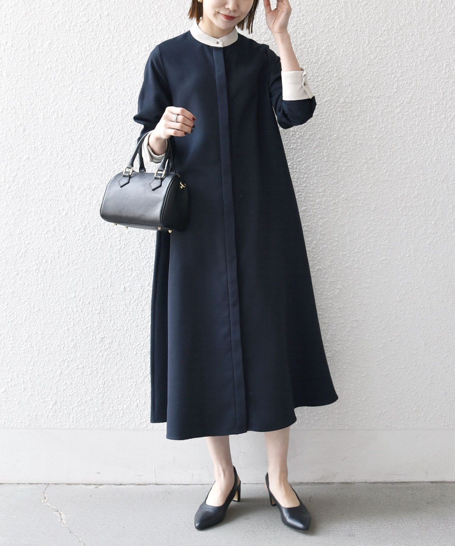 【シップス フォー ウィメン/SHIPS】のSHIPS any 洗濯機可能 ダブルクロス Aライン シャツワンピース NAVY BLUE インテリア・キッズ・メンズ・レディースファッション・服の通販 founy(ファニー) 　ファッション　Fashion　レディースファッション　WOMEN　ワンピース　Dress　シャツワンピース　Shirt Dresses　アクセサリー　Accessories　洗える　Washable　カフス　Cuffs　スニーカー　Sneakers　ダブル　Double　ブルゾン　Blouson　おすすめ　Recommend　エレガント 上品　Elegant　ネイビー系|ID: prp329100004533148 ipo3291000000032041166