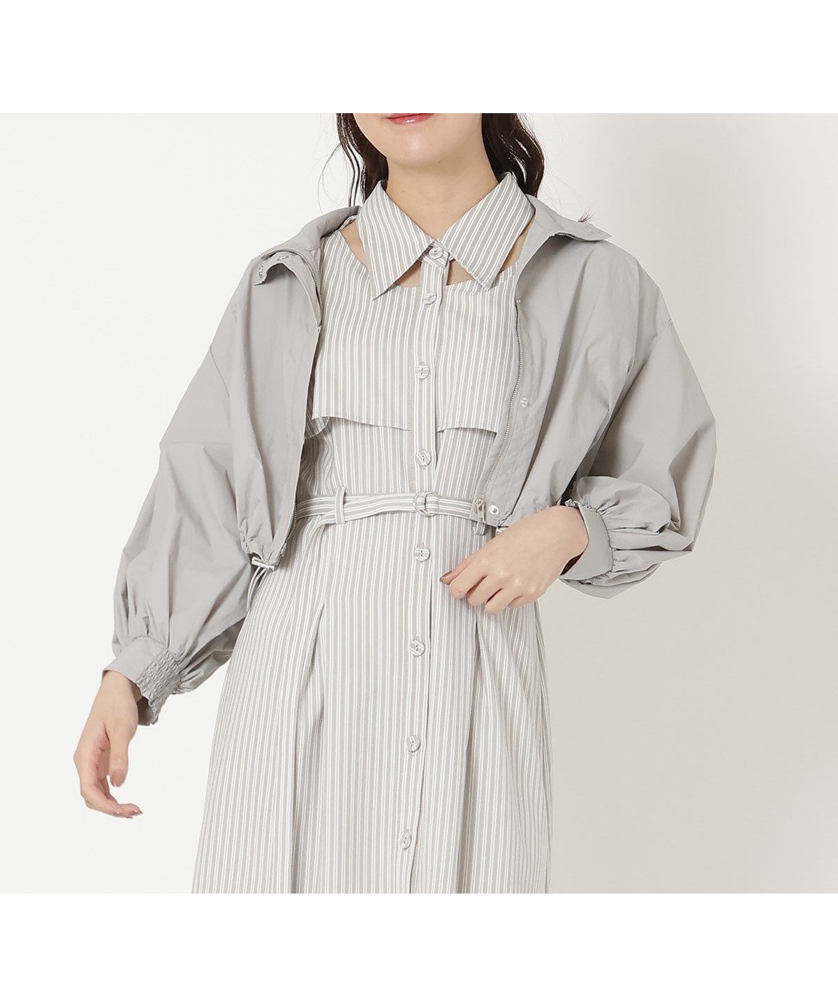【レディアゼル/REDYAZEL】のスタンドショートブルゾン インテリア・キッズ・メンズ・レディースファッション・服の通販 founy(ファニー) 　ファッション　Fashion　レディースファッション　WOMEN　アウター　Coat Outerwear　ブルゾン　Blouson/Jackets　シアー　Sheer　スポーツ　Sports　春　Spring　ライトグレー|ID: prp329100004533154 ipo3291000000032041189