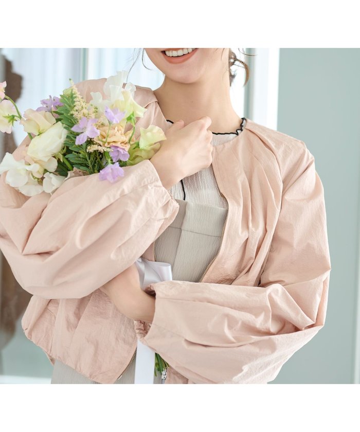 【ミスティ ウーマン/mysty woman】のノーカラーギャザーブルゾン インテリア・キッズ・メンズ・レディースファッション・服の通販 founy(ファニー) https://founy.com/ ファッション Fashion レディースファッション WOMEN アウター Coat Outerwear ブルゾン Blouson/Jackets コンパクト Compact デニム Denim ハイネック High Neck ブルゾン Blouson ラウンド Round 春 Spring 軽量 Lightweight |ID: prp329100004533157 ipo3291000000032041195