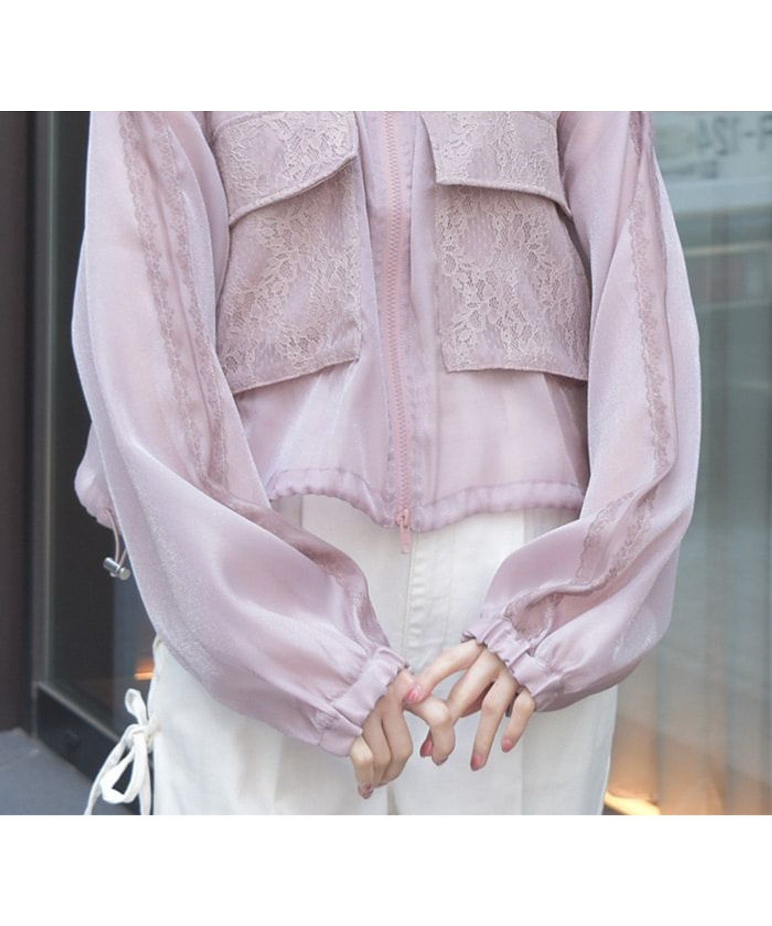 【アクシーズファム/axes femme】のシアートラックジャケット インテリア・キッズ・メンズ・レディースファッション・服の通販 founy(ファニー) 　ファッション　Fashion　レディースファッション　WOMEN　アウター　Coat Outerwear　ジャケット　Jackets　おすすめ　Recommend　オーガンジー　Organdy　カットソー　Cut And Sew　シアー　Sheer　シンプル　Simple　ジャケット　Jacket　タンク　Tank　トレンド　Trend　ポケット　Pocket　レース　Race　ロング　Long　夏　Summer　ピンク|ID: prp329100004533167 ipo3291000000032041232