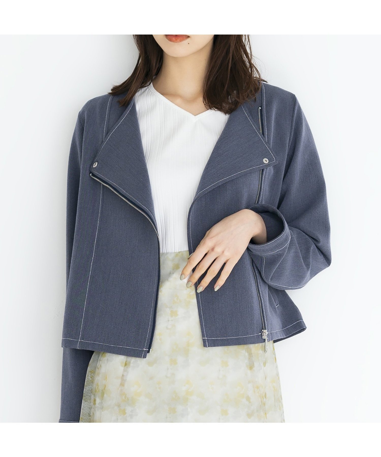 【ミッシュマッシュ/MISCH MASCH】の【防しわ/UVカット/2024春夏新作】シャンブレーデニムライダースジャケット/MM418502 インテリア・キッズ・メンズ・レディースファッション・服の通販 founy(ファニー) 　ファッション　Fashion　レディースファッション　WOMEN　アウター　Coat Outerwear　ジャケット　Jackets　ライダース　Riders Jacket　おすすめ　Recommend　ガーリー　Girly　シャンブレー　Chambray　デニム　Denim　ライダースジャケット　Riders Jacket　夏　Summer　春　Spring　S/S・春夏　Ss・Spring/Summer　ネイビー|ID: prp329100004533176 ipo3291000000032386438