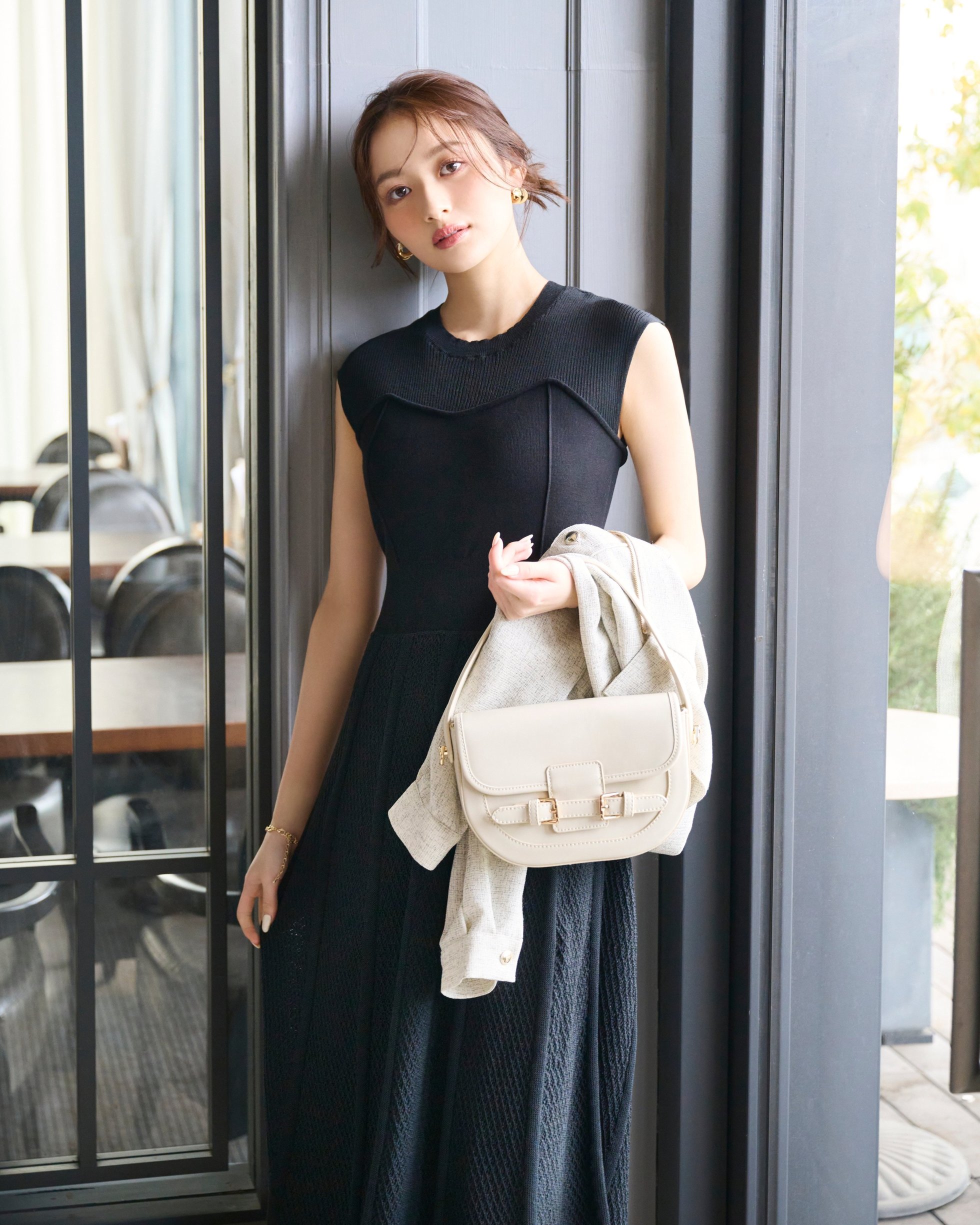 【プロポーション ボディドレッシング/PROPORTION BODY DRESSING】の柄編みニットワンピース インテリア・キッズ・メンズ・レディースファッション・服の通販 founy(ファニー) 　ファッション　Fashion　レディースファッション　WOMEN　ワンピース　Dress　ニットワンピース　Knit Dresses　シアー　Sheer　透かし　Watermark　ブラック|ID: prp329100004533182 ipo3291000000032041309