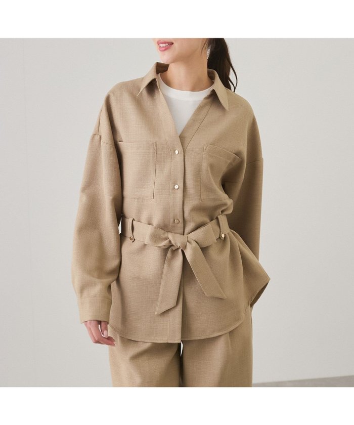 【ジャイロ/JAYRO】のベルト付きシャツジャケット インテリア・キッズ・メンズ・レディースファッション・服の通販 founy(ファニー) https://founy.com/ ファッション Fashion レディースファッション WOMEN アウター Coat Outerwear ジャケット Jackets ベルト Belts おすすめ Recommend アクセサリー Accessories ジャケット Jacket スキッパー Skipper セットアップ Set Up ツイード Tweed ポケット Pocket 春 Spring |ID: prp329100004533184 ipo3291000000032041308