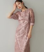 【プレフェリール/PREFERIR】の刺繍レースバックリボン結婚式パーティードレス ピンク|ID: prp329100004533209 ipo3291000000032041403