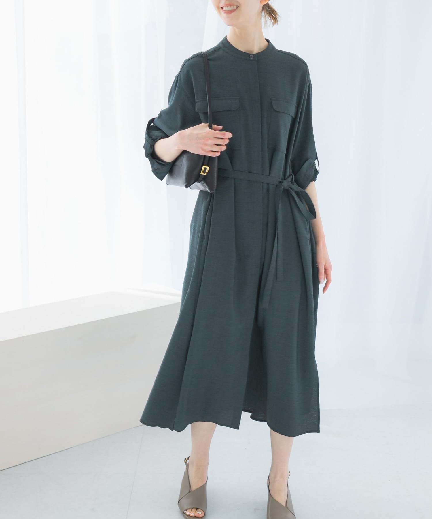 【アーバンリサーチ ロッソ/URBAN RESEARCH ROSSO】のウォッシャブルリネンライクシャツワンピース インテリア・キッズ・メンズ・レディースファッション・服の通販 founy(ファニー) 　ファッション　Fashion　レディースファッション　WOMEN　ワンピース　Dress　シャツワンピース　Shirt Dresses　2025年　2025　2025春夏・S/S　Ss,Spring/Summer,2025　夏　Summer　S/S・春夏　Ss・Spring/Summer　CHARCOAL|ID: prp329100004533223 ipo3291000000032041459