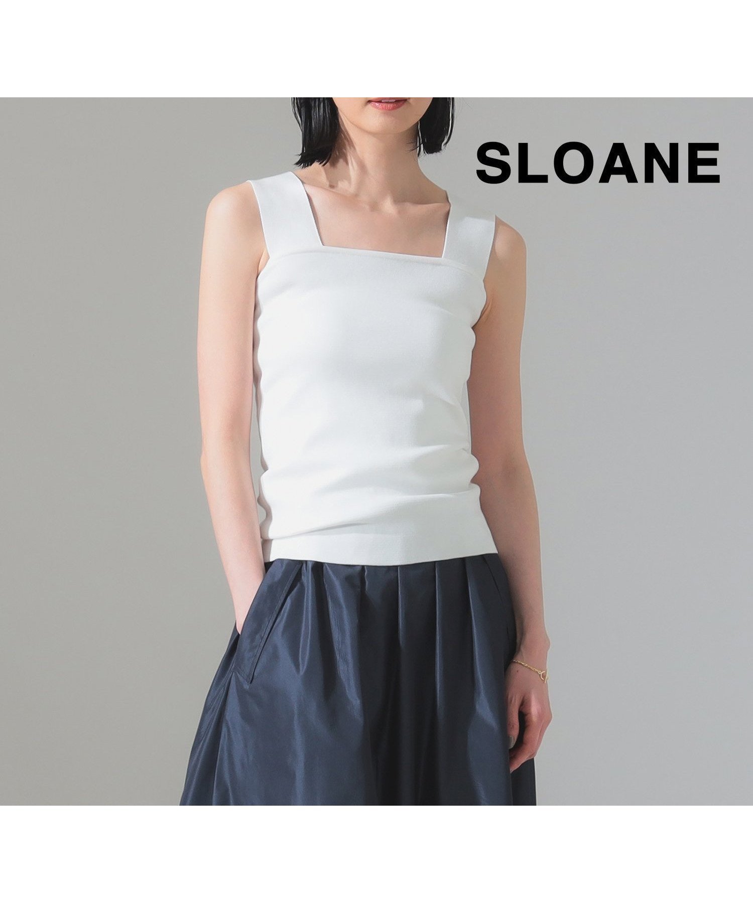 【デミルクス ビームス/Demi-Luxe BEAMS】の【別注】スタイリスト佐藤佳菜子 * SLOANE / ミラノ リブ タンクトップ インテリア・キッズ・メンズ・レディースファッション・服の通販 founy(ファニー) 　ファッション　Fashion　レディースファッション　WOMEN　インナー　Inner　春　Spring　カーディガン　Cardigan　コラボ　Collaboration　コレクション　Collection　コンパクト　Compact　ジャケット　Jacket　スクエア　Square　ストレート　Straight　タンク　Tank　トリプル　Triple　人気　Popularity　フロント　Front　別注　Special Order　ミラノ　Milan　ミラノリブ　Milan Ribs　ラップ　Wrap　WHITE|ID: prp329100004533241 ipo3291000000032092246