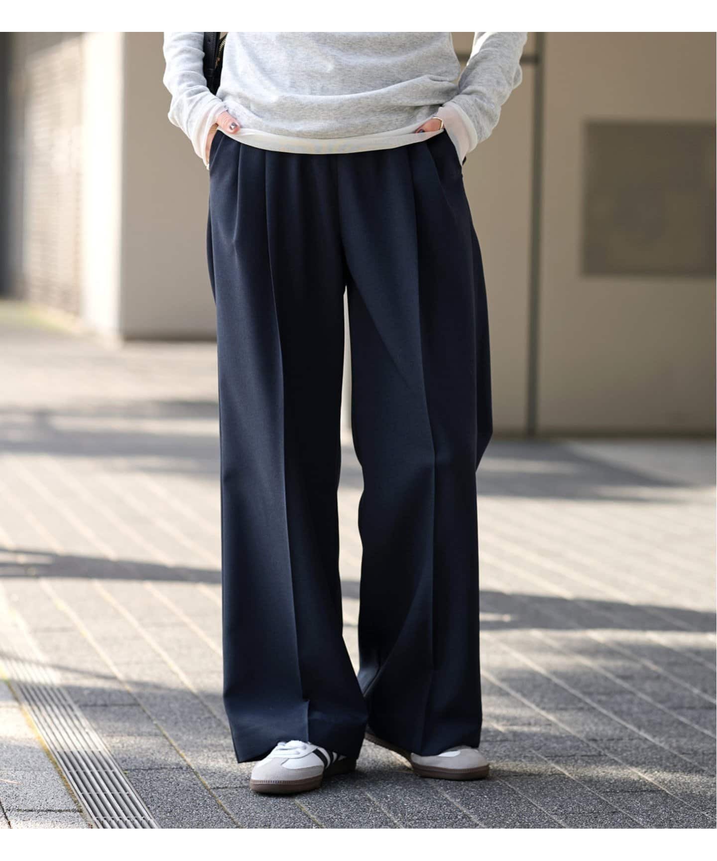 【ジャーナルスタンダード レリューム/JOURNAL STANDARD relume】の《WEB限定追加5》マットウースフレアタックパンツ インテリア・キッズ・メンズ・レディースファッション・服の通販 founy(ファニー) 　ファッション　Fashion　レディースファッション　WOMEN　パンツ　Pants　2025年　2025　2025春夏・S/S　Ss,Spring/Summer,2025　ネイビー|ID: prp329100004533245 ipo3291000000032041539
