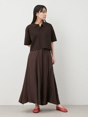 【ミラオーウェン/Mila Owen】の【セットアイテム】【ウォッシャブル】短丈スキッパーポロニット×スカートSET UP 人気、トレンドファッション・服の通販 founy(ファニー) ファッション Fashion レディースファッション WOMEN スカート Skirt ウォッシャブル Washable シアー Sheer スキッパー Skipper セットアップ Set Up 雑誌 Magazine トレンド Trend フレア Flare モノトーン Monotone 6月号 June Issue |ID:prp329100004533246