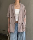 【エルビーシー/LBC】のリネンライクハーフスリーブジャケット グレージュ|ID: prp329100004533269 ipo3291000000032442040