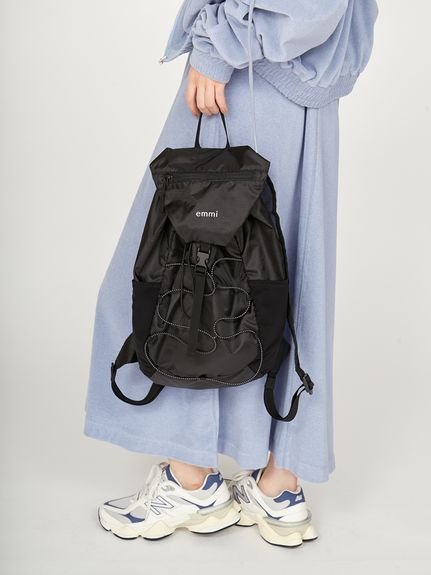【エミ/emmi】のパッカブルバックパック インテリア・キッズ・メンズ・レディースファッション・服の通販 founy(ファニー) 　ファッション　Fashion　レディースファッション　Ladies' Fashion Online　バッグ　Bag　アウトドア　Outdoor　オレンジ　Orange　コンパクト　Compact　ポケット　Pocket　メッシュ　Mesh　リップ　Lip　人気　Popularity　BLK[009]|ID: prp329100004533298 ipo3291000000032688685