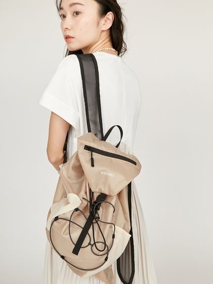 【エミ/emmi】のパッカブルバックパック インテリア・キッズ・メンズ・レディースファッション・服の通販 founy(ファニー) 　ファッション　Fashion　レディースファッション　Ladies' Fashion Online　バッグ　Bag　アウトドア　Outdoor　オレンジ　Orange　コンパクト　Compact　ポケット　Pocket　メッシュ　Mesh　リップ　Lip　人気　Popularity　BEG[037]|ID: prp329100004533298 ipo3291000000032688688