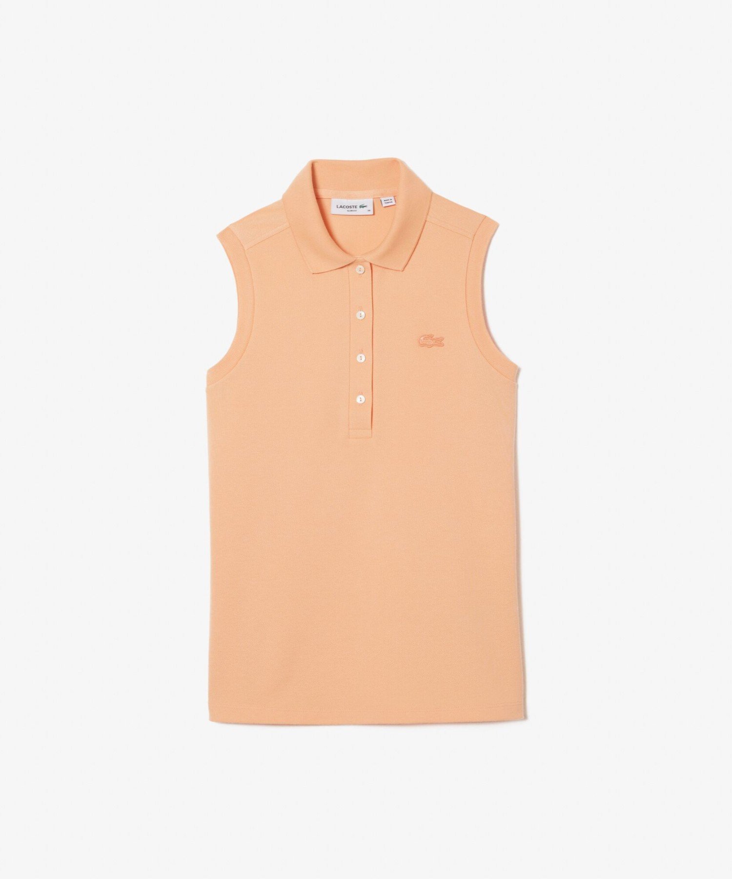 【ラコステ/LACOSTE】のノースリーブポロシャツ インテリア・キッズ・メンズ・レディースファッション・服の通販 founy(ファニー) 　ファッション　Fashion　レディースファッション　WOMEN　トップス・カットソー　Tops/Tshirt　キャミソール / ノースリーブ　No Sleeves　シャツ/ブラウス　Shirts/Blouses　ポロシャツ　Polo Shirts　エレガント 上品　Elegant　ストレッチ　Stretch　ノースリーブ　No Sleeve　フェミニン　Feminine　ベーシック　Basic　ポロシャツ　Polo Shirt　定番　Standard　鹿の子　Pique　シャーベット|ID: prp329100004533336 ipo3291000000032041899