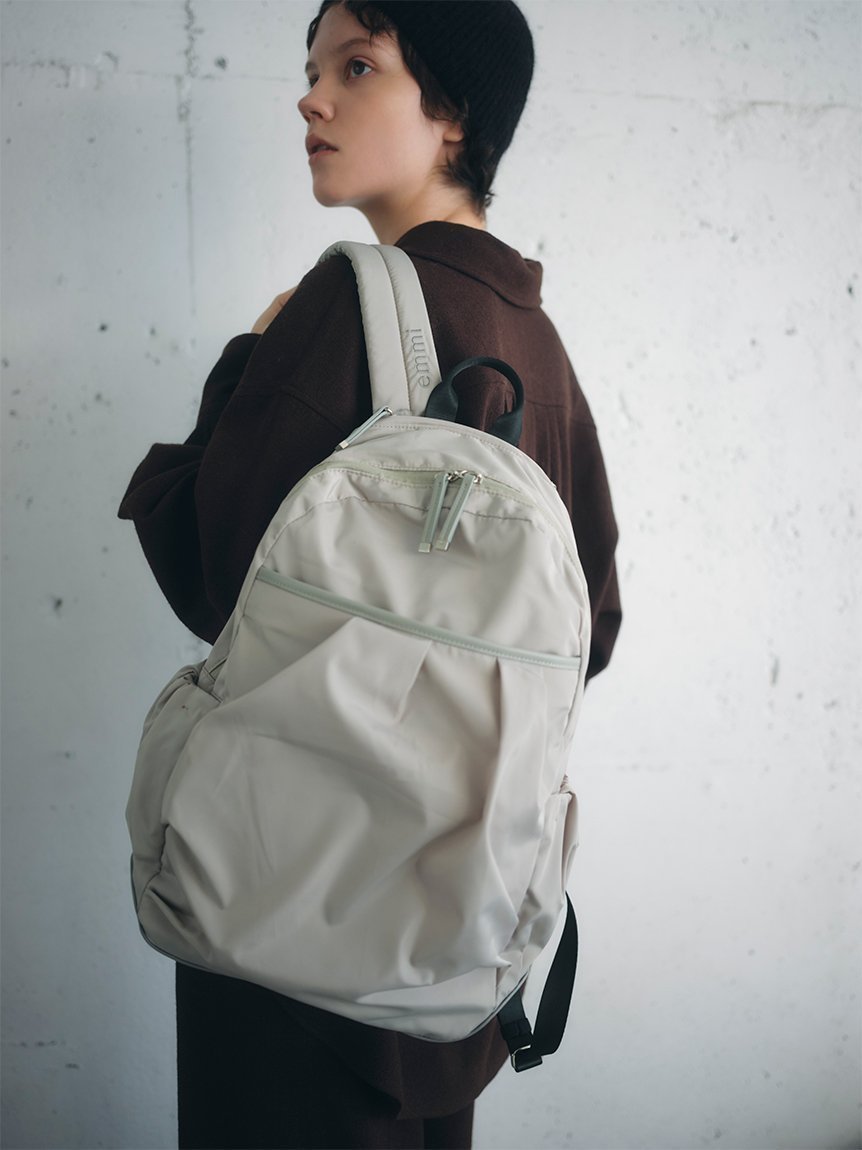 【エミ/emmi】のeco 撥水レザーパイピングギャザーボディーバックパック インテリア・キッズ・メンズ・レディースファッション・服の通販 founy(ファニー) 　ファッション　Fashion　レディースファッション　Ladies' Fashion Online　バッグ　Bag　クッション　Cushion　ショルダー　Shoulder　フォーマル　Formal　人気　Popularity　ビジネス 仕事 通勤　Business　OLV[027]|ID: prp329100004533370 ipo3291000000032591646