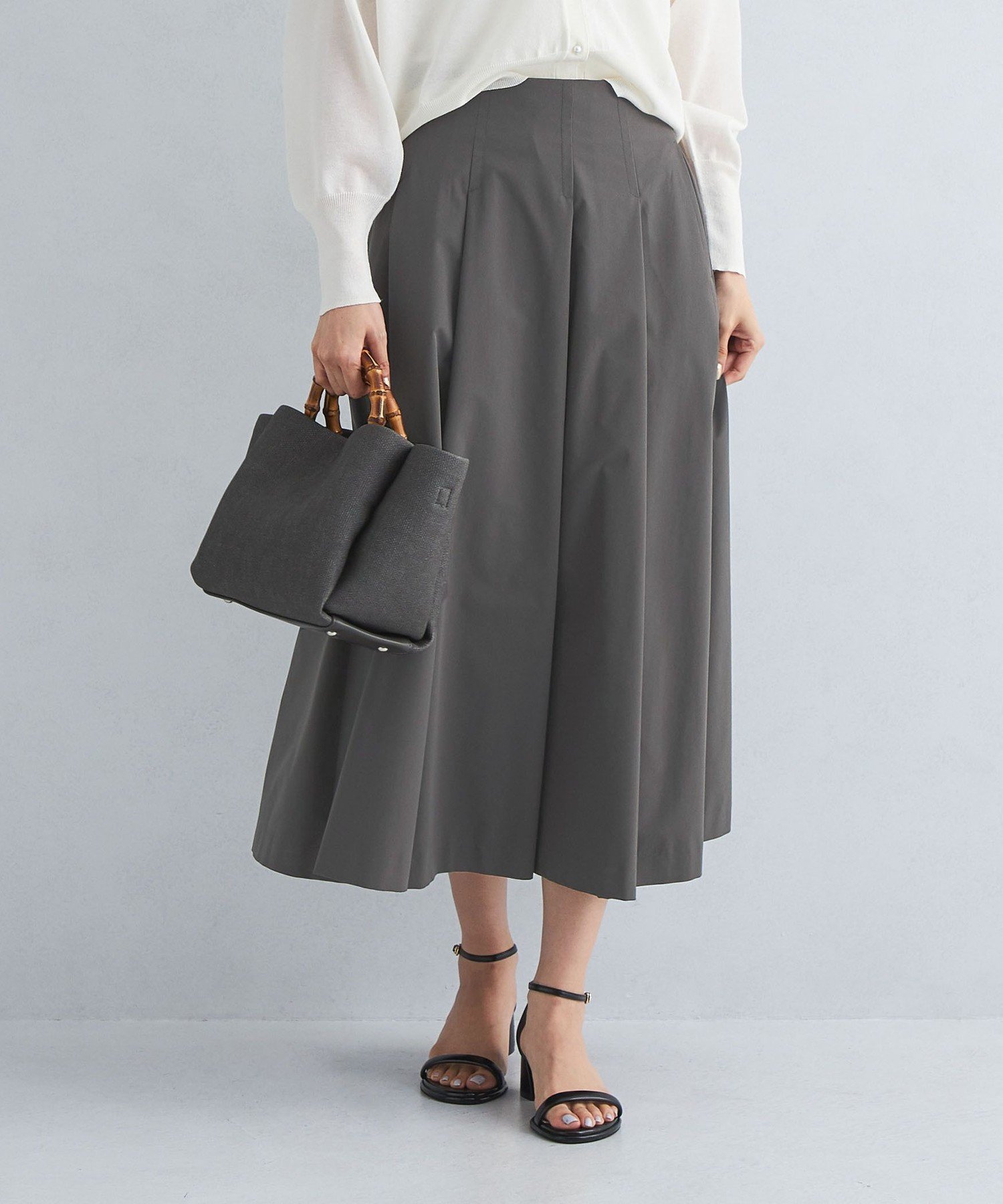 【その他のブランド/Other】のタック フレア スカート 2 インテリア・キッズ・メンズ・レディースファッション・服の通販 founy(ファニー) 　ファッション　Fashion　レディースファッション　Fashion for Women　スカート　Skirts　Aライン・フレアスカート　A-Line & Flared Skirts　ウェーブ　Wavy Pattern　フレア　Flare, Flared　DK.GRAY|ID: prp329100004533384 ipo3291000000033009664