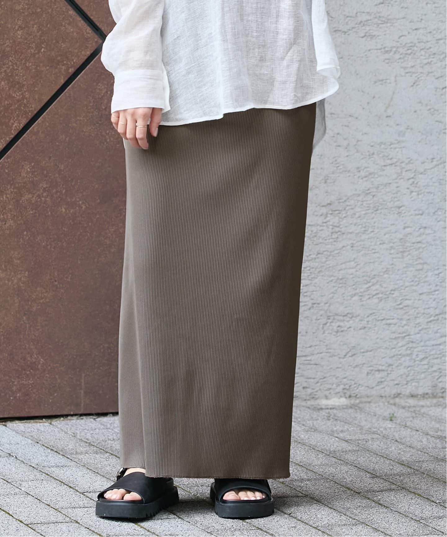 【ジャーナルスタンダード/JOURNAL STANDARD】の《WEB限定追加 2》ハリヌキテレコロングスカート インテリア・キッズ・メンズ・レディースファッション・服の通販 founy(ファニー) 　ファッション　Fashion　レディースファッション　WOMEN　スカート　Skirt　ロングスカート　Long Skirt　2025年　2025　2025春夏・S/S　Ss,Spring/Summer,2025　カットソー　Cut And Sew　グレー|ID: prp329100004533395 ipo3291000000032042149