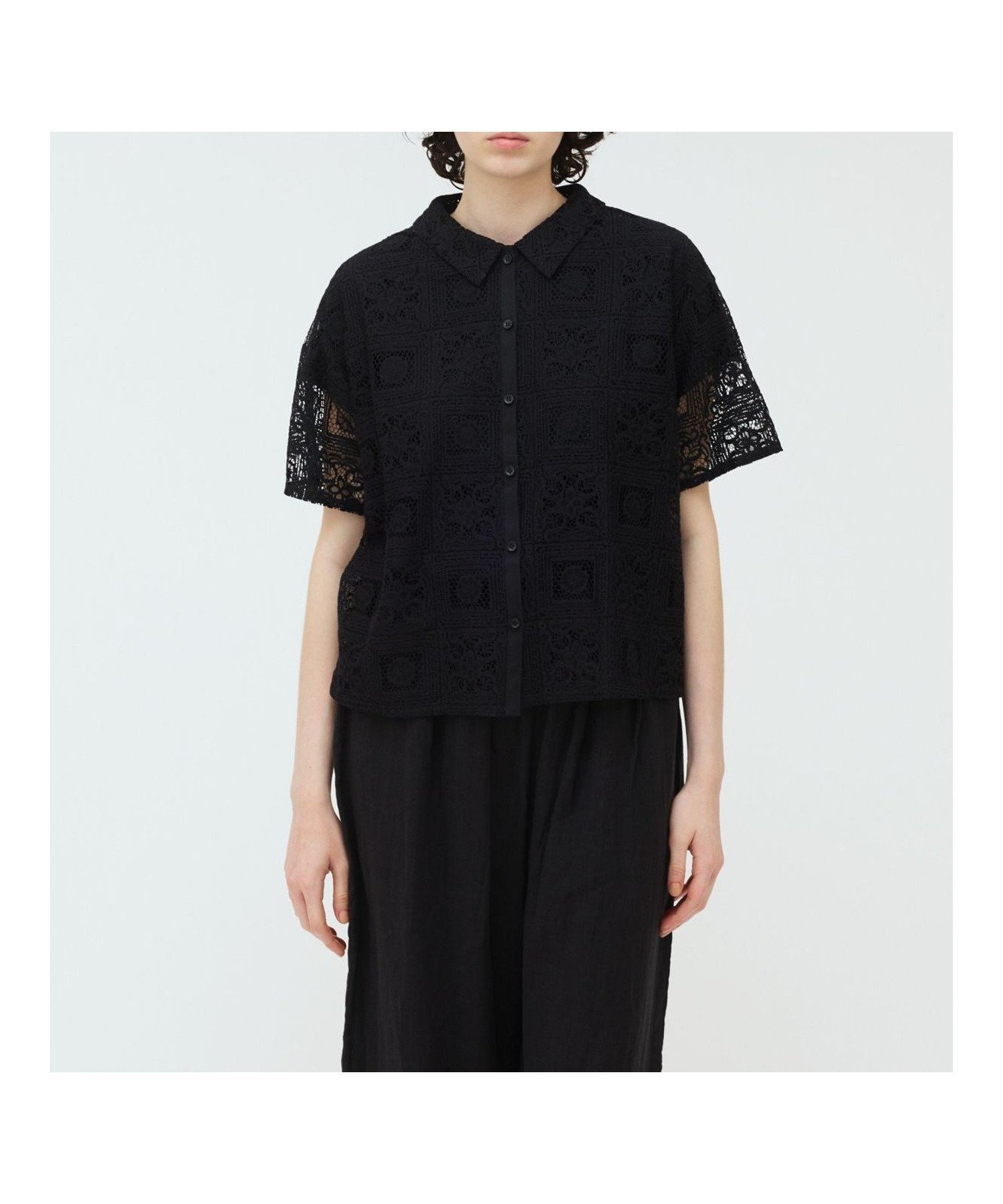 【マーコート/MARcourt】のmizuiro ind タイルレースシャツ インテリア・キッズ・メンズ・レディースファッション・服の通販 founy(ファニー) 　ファッション　Fashion　レディースファッション　WOMEN　トップス・カットソー　Tops/Tshirt　シャツ/ブラウス　Shirts/Blouses　インナー　Inner　ベーシック　Basic　ポケット　Pocket　レギュラー　Regular　レース　Race　エレガント 上品　Elegant　ブラック|ID: prp329100004533405 ipo3291000000032042189
