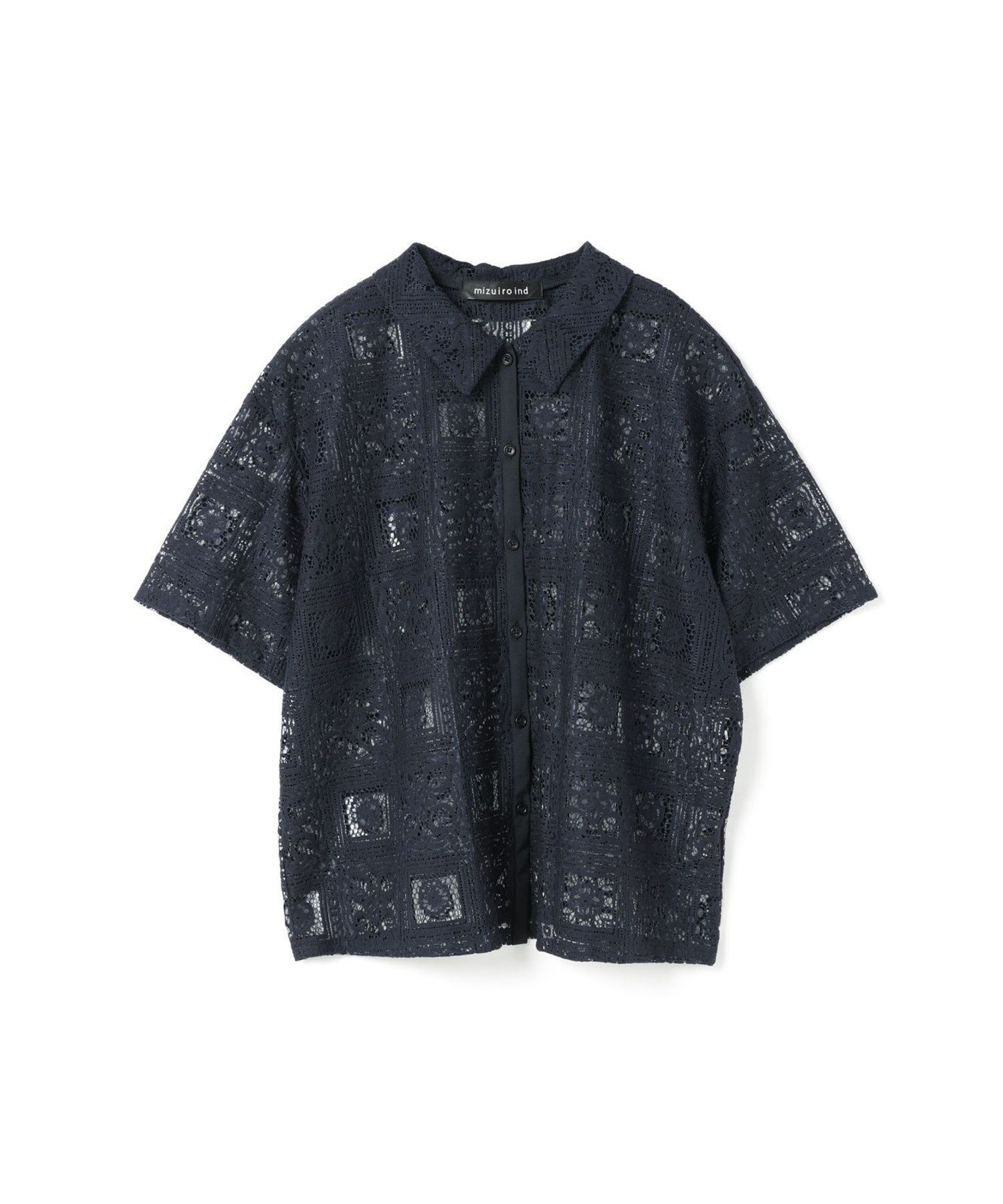 【マーコート/MARcourt】のmizuiro ind タイルレースシャツ インテリア・キッズ・メンズ・レディースファッション・服の通販 founy(ファニー) 　ファッション　Fashion　レディースファッション　WOMEN　トップス・カットソー　Tops/Tshirt　シャツ/ブラウス　Shirts/Blouses　インナー　Inner　ベーシック　Basic　ポケット　Pocket　レギュラー　Regular　レース　Race　エレガント 上品　Elegant　ネイビー|ID: prp329100004533405 ipo3291000000032042192