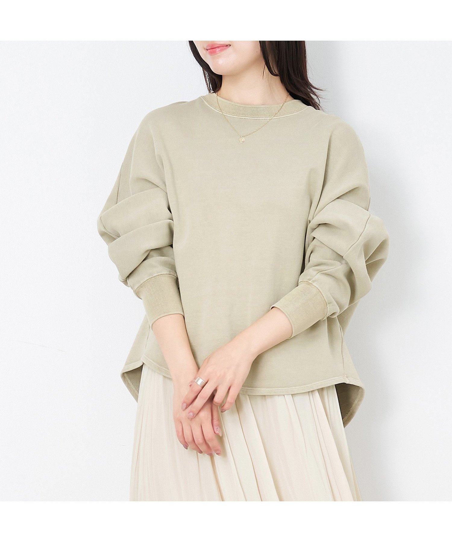 【マイカ ディール/MICA & DEAL】のピグメントバイオプルオーバー インテリア・キッズ・メンズ・レディースファッション・服の通販 founy(ファニー) 　ファッション　Fashion　レディースファッション　WOMEN　トップス・カットソー　Tops/Tshirt　プルオーバー　Pullover　おすすめ　Recommend　アクセサリー　Accessories　シンプル　Simple　スウェット　Sweat　ラウンド　Round　ヴィンテージ　Vintage　BEIGE|ID: prp329100004533449 ipo3291000000032042368