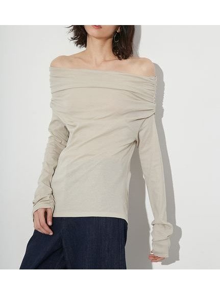 【スタイリング/styling】のオフショルダーカットトップス インテリア・キッズ・メンズ・レディースファッション・服の通販 founy(ファニー) 　ファッション　Fashion　レディースファッション　WOMEN　トップス・カットソー　Tops/Tshirt　おすすめ　Recommend　BEG[037]|ID: prp329100004533462 ipo3291000000032042430