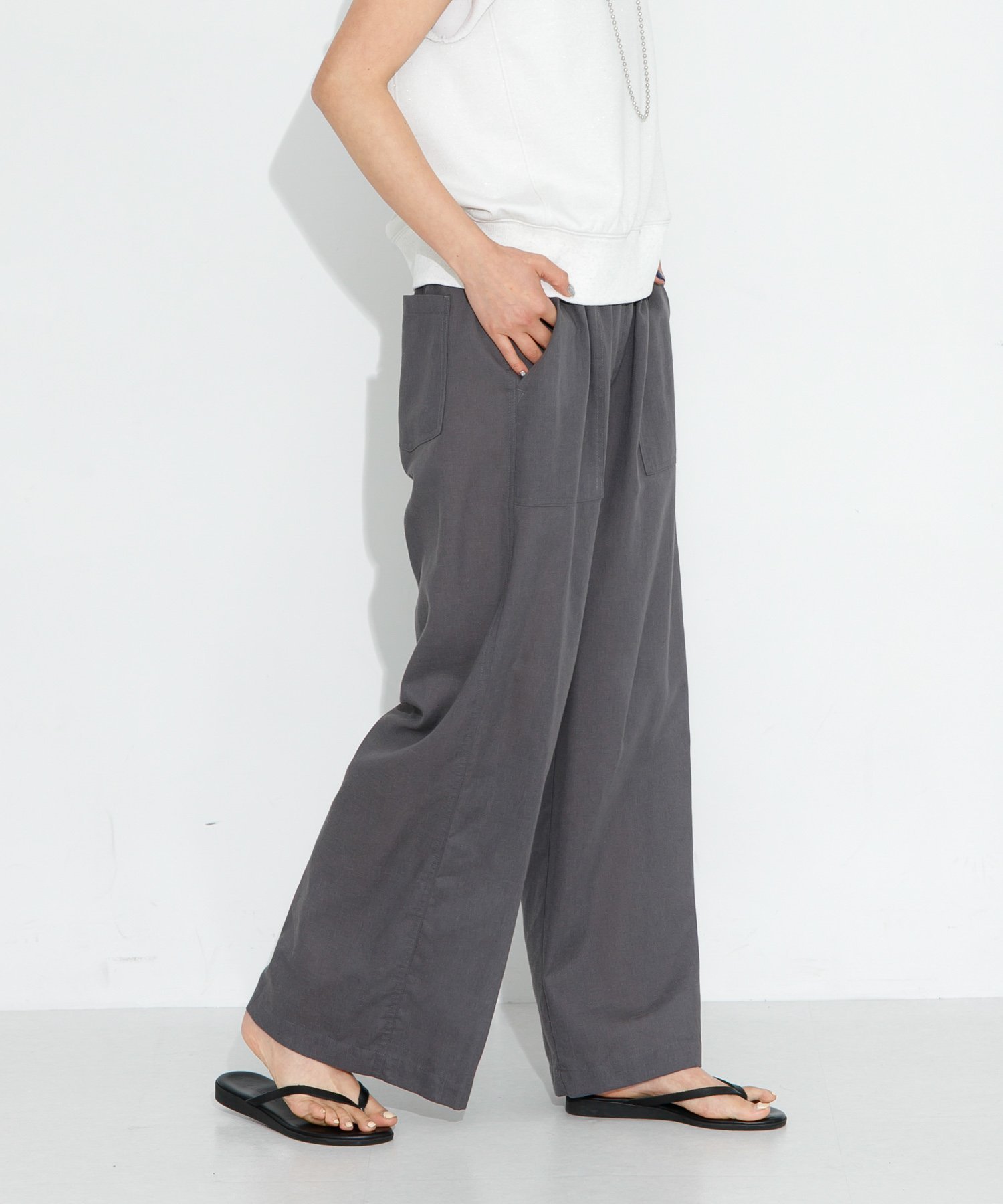 【サニーレーベル/Sonny Label / URBAN RESEARCH】の『UR TECH 高機能リネン』リネン混ベイカーイージーパンツ インテリア・キッズ・メンズ・レディースファッション・服の通販 founy(ファニー) 　ファッション　Fashion　レディースファッション　WOMEN　パンツ　Pants　2025年　2025　2025春夏・S/S　Ss,Spring/Summer,2025　フレンチ　French　ポケット　Pocket　リネン　Linen　吸水　Water Absorption　夏　Summer　春　Spring　S/S・春夏　Ss・Spring/Summer　チャコール|ID: prp329100004533463 ipo3291000000032261605
