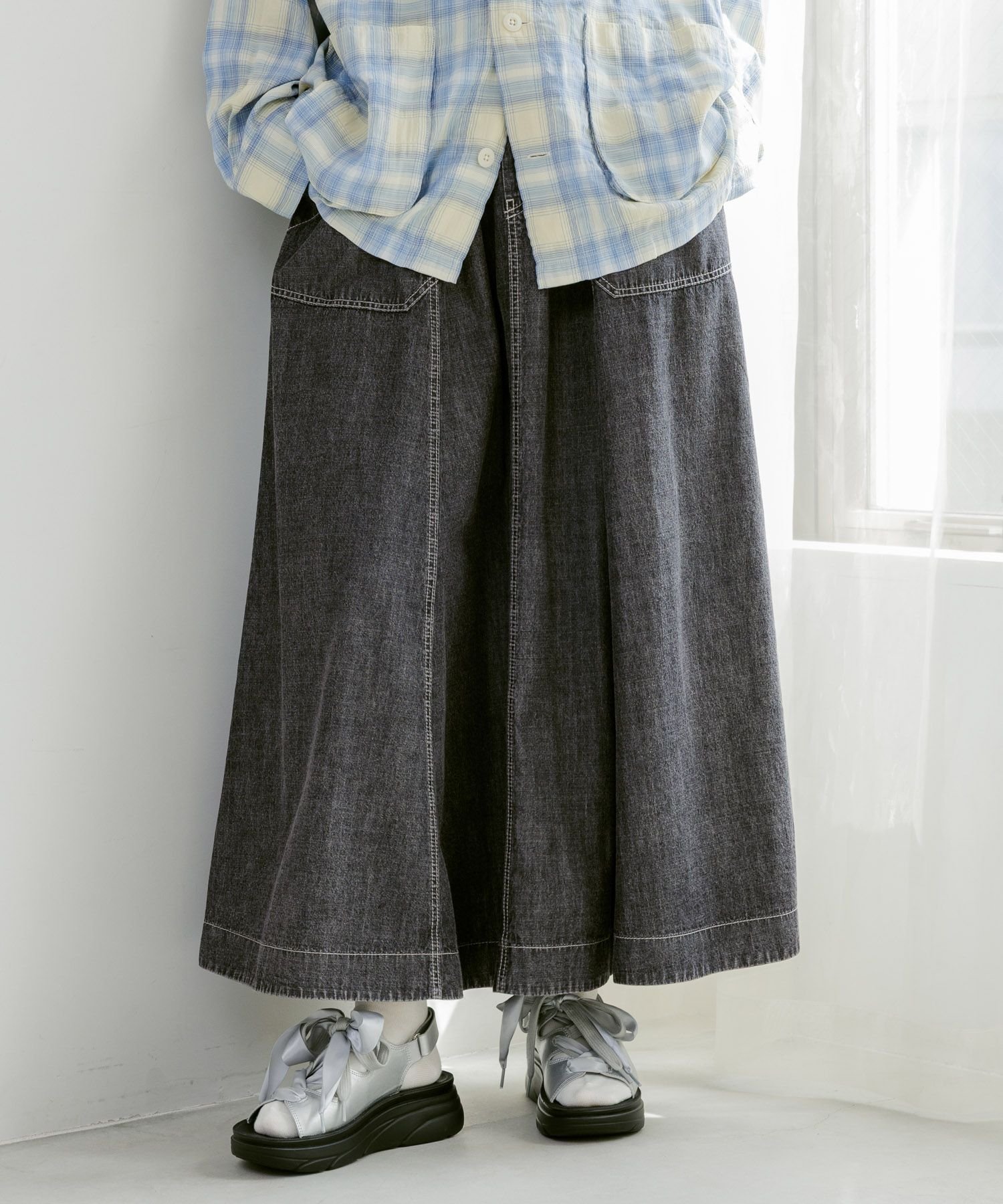 【ニコアンド/niko and】のアソートベルトフレアスカート インテリア・キッズ・メンズ・レディースファッション・服の通販 founy(ファニー) 　ファッション　Fashion　レディースファッション　WOMEN　スカート　Skirt　Aライン/フレアスカート　Flared A-Line Skirts　ベルト　Belts　おすすめ　Recommend　スニーカー　Sneakers　スポーティ　Sporty　デニム　Denim　フレア　Flare　ロング　Long　定番　Standard　ブラック18|ID: prp329100004533471 ipo3291000000032042466