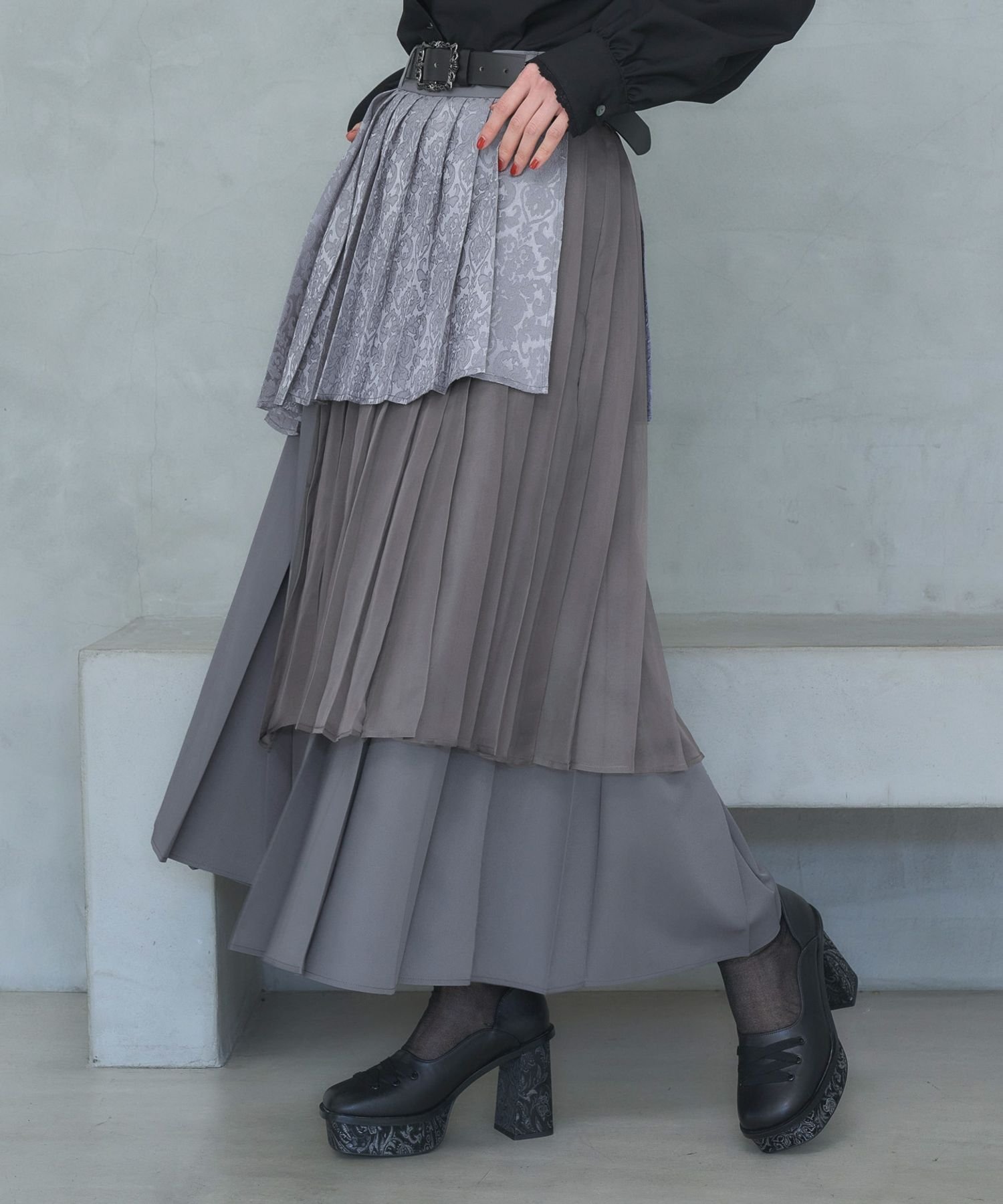 【ハレ/HARE】のアシメミックスプリーツスカート インテリア・キッズ・メンズ・レディースファッション・服の通販 founy(ファニー) 　ファッション　Fashion　レディースファッション　WOMEN　スカート　Skirt　プリーツスカート　Pleated Skirts　おすすめ　Recommend　アシンメトリー　Asymmetry　シアー　Sheer　ジャケット　Jacket　ダウン　Down　デニム　Denim　フレア　Flare　ブルゾン　Blouson　プリーツ　Pleats　エレガント 上品　Elegant　グレー14|ID: prp329100004533497 ipo3291000000032042564