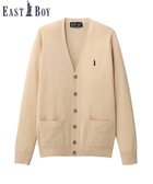 【イーストボーイ/EASTBOY】のカーディガン 綿 12G ニット 制服 高校生 スクール ベージュ×ネイビー|ID: prp329100004533500 ipo3291000000032042573