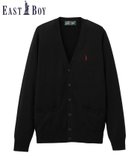 【イーストボーイ/EASTBOY】のカーディガン 綿 12G ニット 制服 高校生 スクール ブラック×レッド|ID: prp329100004533500 ipo3291000000032042580